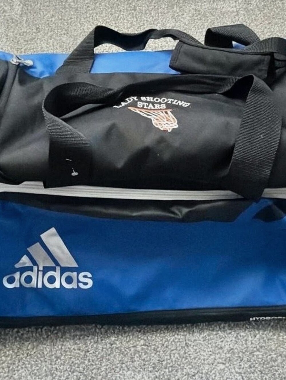 Adidas Blue & Black Medium Duffel Bag – Basketball / Gym Sports Travel Bag